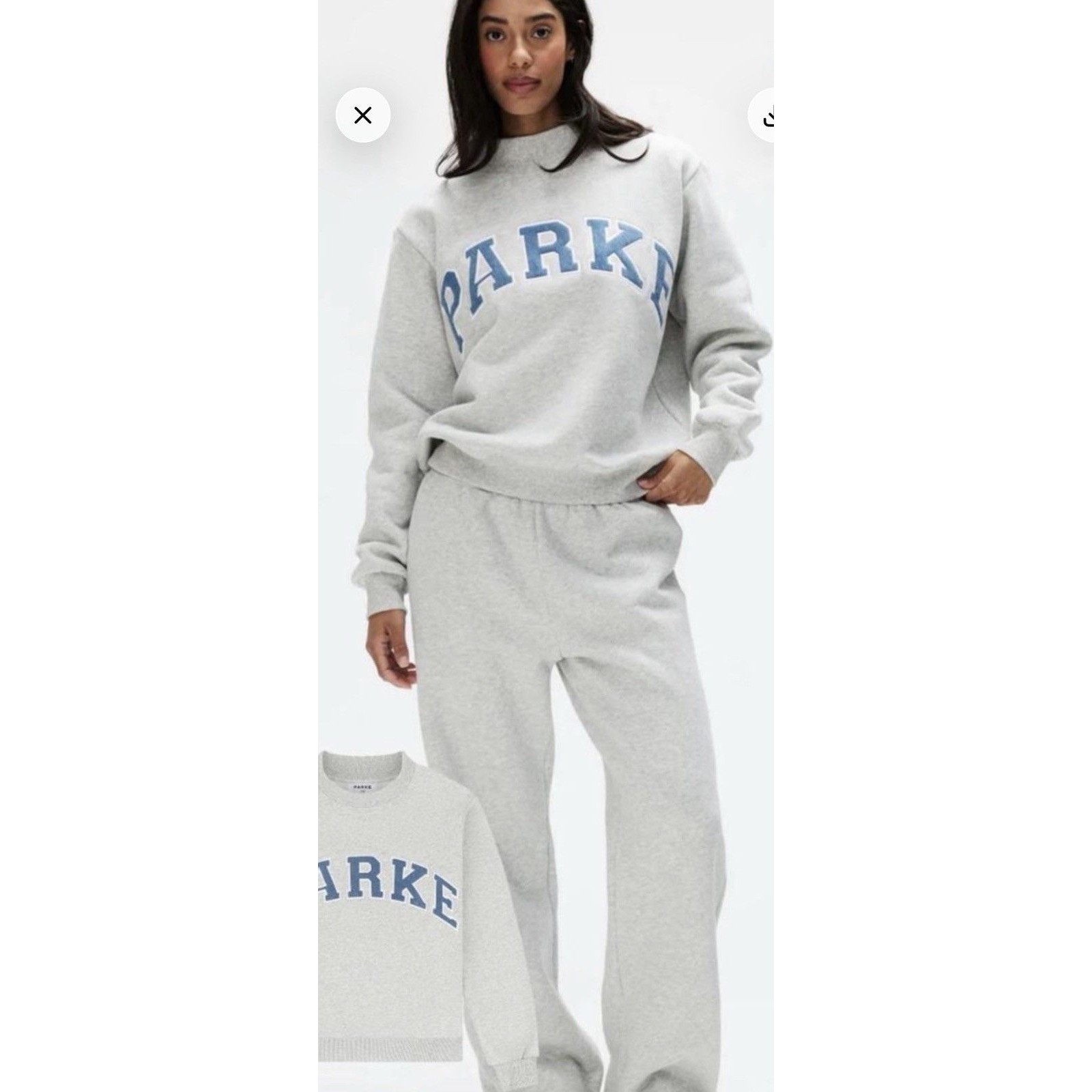Vintage Parke Grey And Blue Mockneck